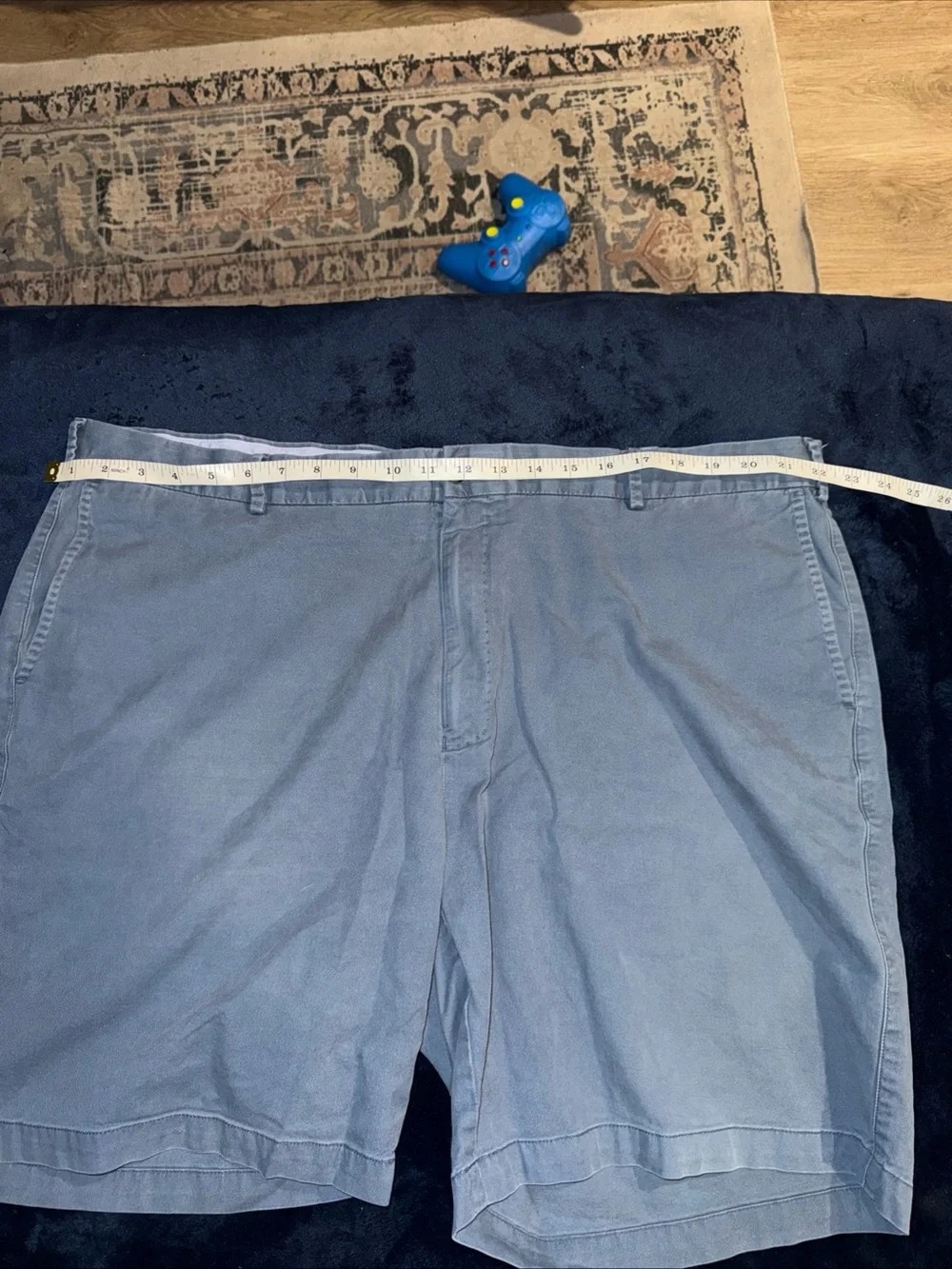 Peter Millar Mens 44 Blue Cotton Golf Chino Shorts 9 Inch Inseam Casual